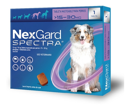 Imagen 1 de 1 de Nexgard Spectra 1 Tabletas 15 A 30 Kg Mejor Que Bravecto