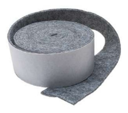Imagen 1 de 2 de Cinta Felpa Rollo Fieltro Autoadhesiva Gris 9 Cm X 5 M