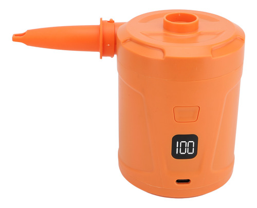 Bomba Eléctrica Naranja De 4 Boquillas Inflable, 5200 Mah, U