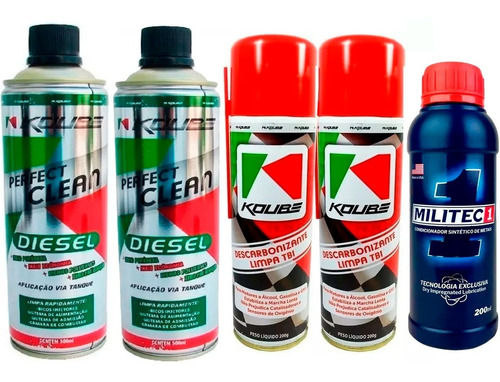Kit Koube 2 Perfect Clean Diesel + 2 Limpa Tbi + Militec 