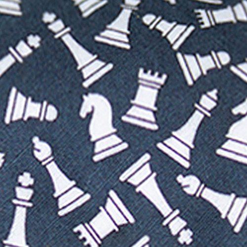 Corbata Ajedrez Algodón Estampado Azul Colección Limitada Kb