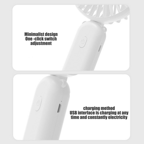 F New Ventilador De Mano Usb Con Cabezal De Ventilador Rever
