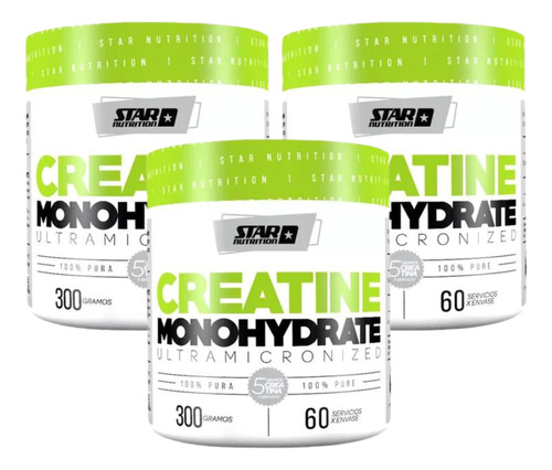  Star Nutrition Creatina Monohydrate Polvo 300g Pack X3