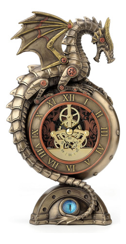 Veronese Design Steampunk Dragon Bronze - Reloj De Mesa Con 