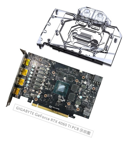 Gpu Waterblock - Para Gigabyte Geforce Rtx 4060 Ti Gaming Oc