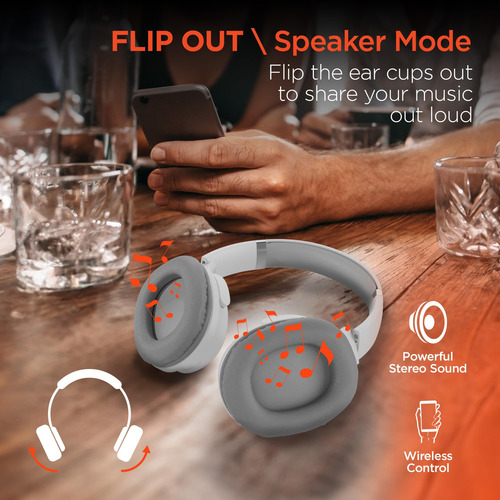 2-in-1 Wireless Headphones + Speaker Hypergear Flip White