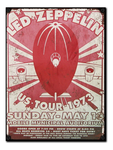 #1190 - Cuadro Decorativo Vintage Led Zeppelin Rock Poster 