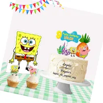 Comprar Adorno Torta Cake Topper Cumpleaños Deco Bob Esponja Op2