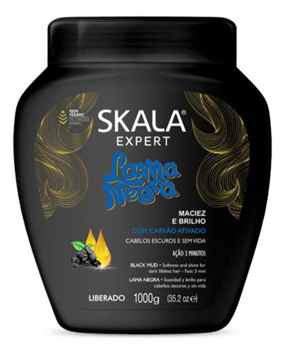 Mascara Capilar Hidratante Lama Negra 1kg Skala