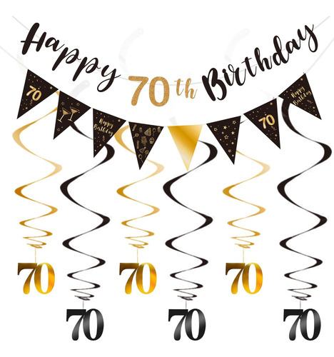 Kit De Decoración De 70 Cumpleaños, Pancarta De 70 Cumpleaño