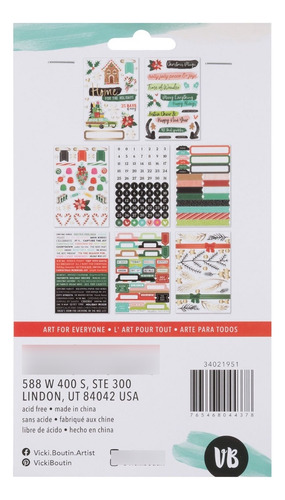 Scrapbooking Libro De 308 Pegatinas - Peppermint Kisses