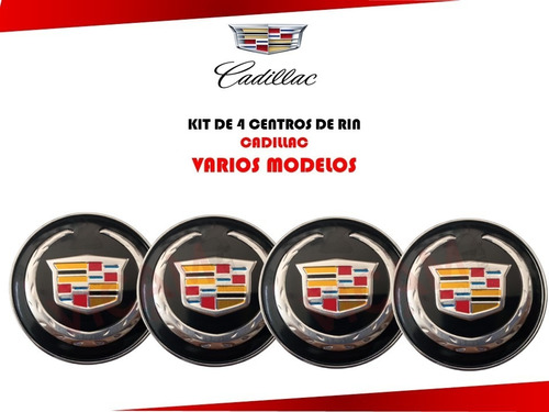 4 Centros De Rin Cadillac Varios Modelos 59 Mm Negro