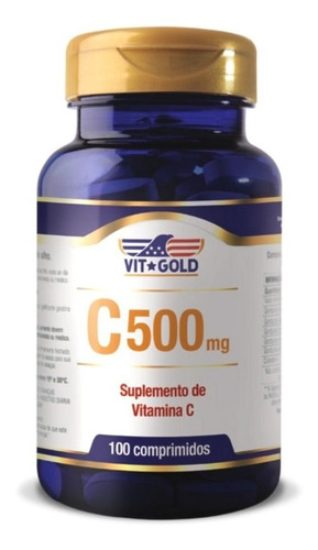 Vitamina C 500mg Vitgold 100 Comp Sabor Sem Sabor