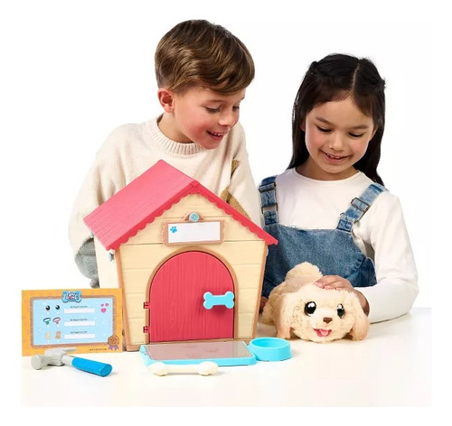 Little Live Pets Interactivo Cachorro Puppy Con Casita Moose Color Amarillo/marron
