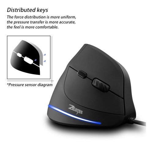 Imagen 5 de 9 de Mouse Vertical Inlámbrico Ergonómico 4recargable 3200 Dpi