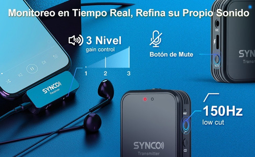 Imagen 7 de 9 de Microfono Inalambrico Synco G1 T/l P/celular Monitoreo 150m