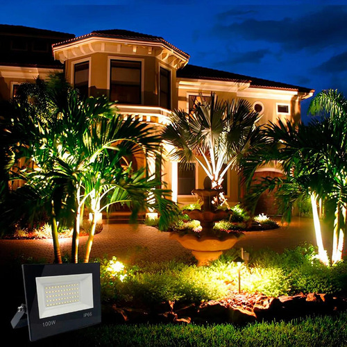 Refletor Holofote Led 100w A Prova D'agua Bivolt Branco Frio
