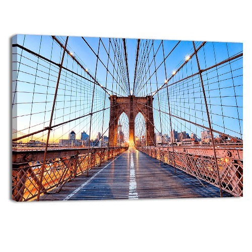 Cuadro Decorativo Nueva York Canvas Desde Puente Brooklyn