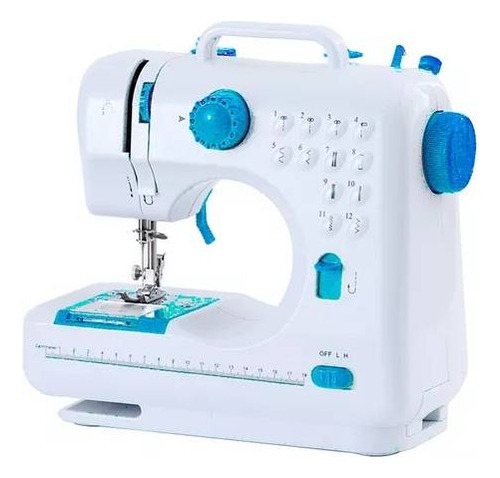 Mini máquina de coser  portátil Genérica 505 portable blanca y azul 110V/220V