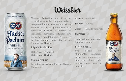 Cerveza Hacker Pschorr Weissbier Lata