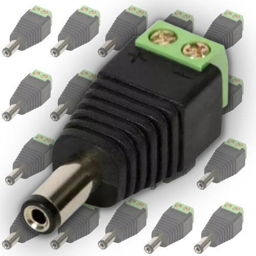 Kit 100 Conector P4 Macho Borne Cftv Com Nota Fiscal
