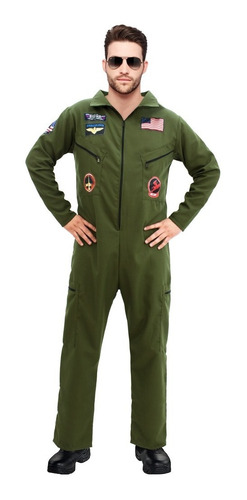 Disfraz Top Gun Piloto Aviador Deluxe Adulto