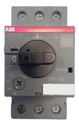 Guardamotor Abb Tripolar Con Regulacion De 1,6-2,5 Amp Ms116