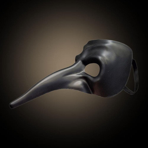 Máscara Peste Bubonica Preta Negra Cosplay Medico Medieval