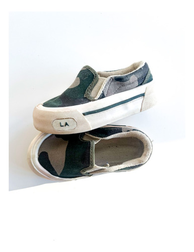 Panchas Little Akiabara  Verdes Camuflado Niño Talle 21 