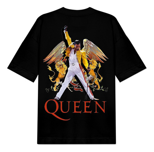 Camiseta Oversize Queen Freddy Mercury Brilla En Oscuridad