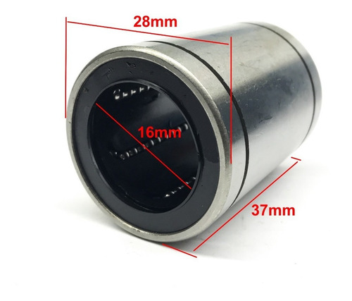Imagem 2 de 2 de Rolamento Linear Lm16uu Para Eixo 16mm 16x28x37