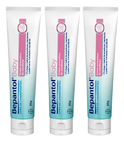 Kit 3 Pomada Assadura Bepantol Baby Hipoalergênica 30g
