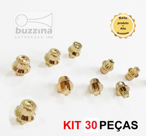 Imagem 1 de 1 de Kit 30 Rebite Pino Lateral Roda Parafuso Allen Cor Dourado