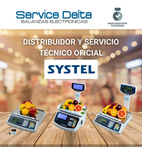 Balanza Systel Cuora Max Usb 15 Kg Sin Mastil Etiquetas