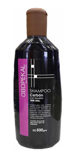 Shampoo Carbón Con Keratina Sin Sal Obopekal 500g