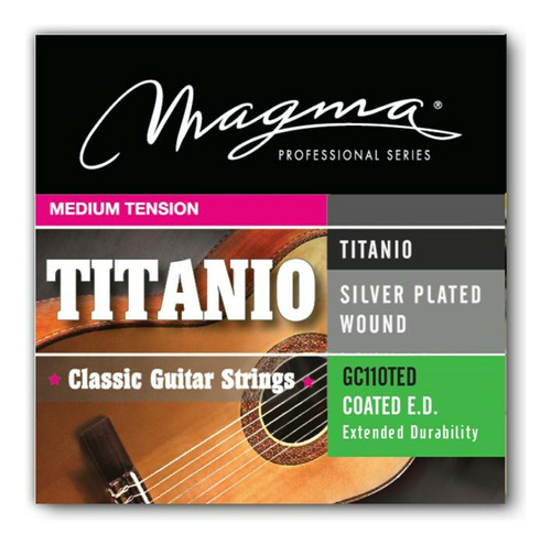 Cuerdas Guitarra Clásica Magma Coated Mt Titanium Gc110ted