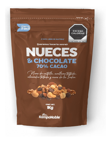 Premium Mix Nueces & Chocolate 70% Cacao 1kg Kamponoble