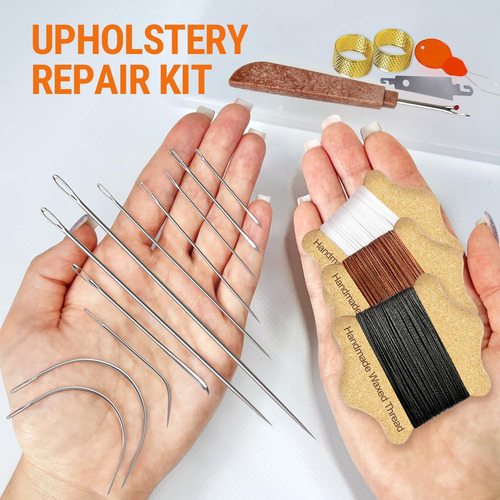 Kit De Reparación De Tapicería: Hilo De Coser Encerad...