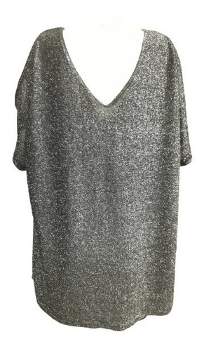 Imagen 5 de 9 de Blusa Remera Lurex Elastizada Talles Grandes Especiales