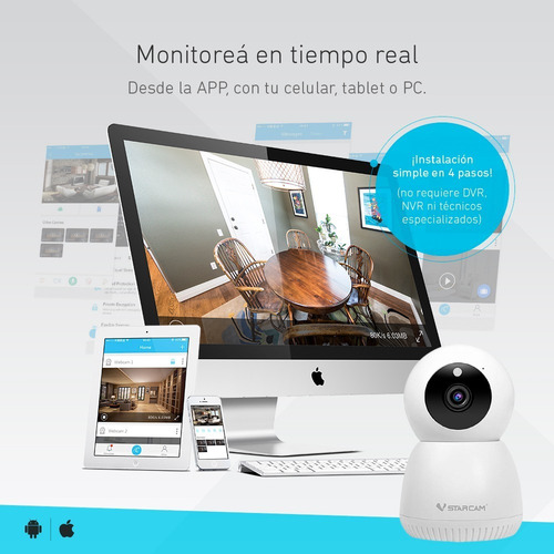 Imagen 2 de 9 de Camara Ip Wifi Inalambrica Motorizada Domo Hd Seguridad P2p Dvr Ir Sd Vstarcam