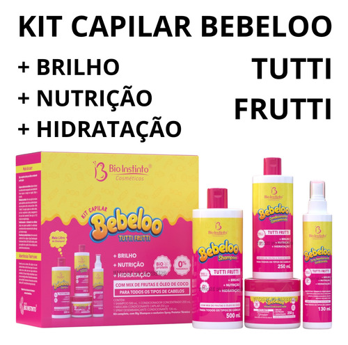 Kit P/ Todos Os Tipos De Cabelo Capilar Bebeloo Tutti Frutti