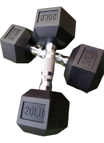 Par De Mancuernas Hexagonales Tipo Dumbbell De 20 Libras.
