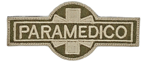 Parche Bordado Tacticoparamedico Caqui/vde 10x4.5cmcontactel