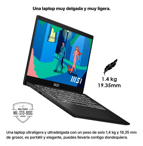 Laptop Thin & Light Msi Modern 14 C7m-408mx Ryzen 5 7430u Negro