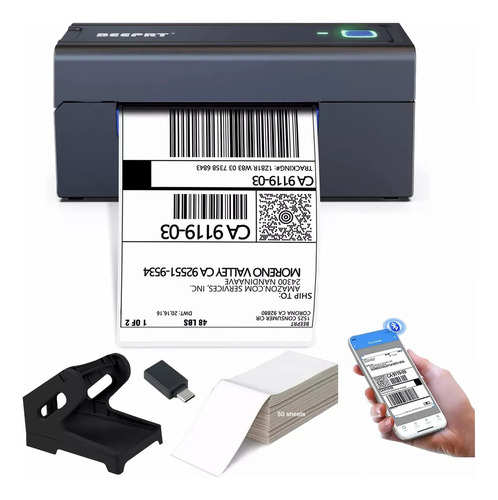 Aiyin® Impressora Térmica Código De Barras E Etiquetas + Etiqueta Portátil Bluetooth Usb 10 X 15 Cm 110mm Código De Etiqueta Etiquetas De Envios Compatível Android Ios Windows Impressão 10 X 15cm