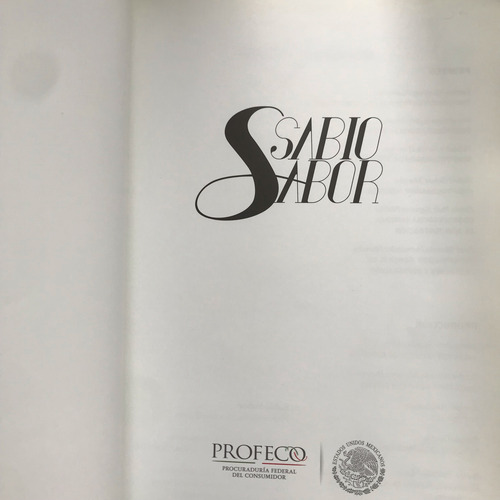 Sabio Sabor Recetario Platillo Sabio Profeco Pasta Dura (Usado)