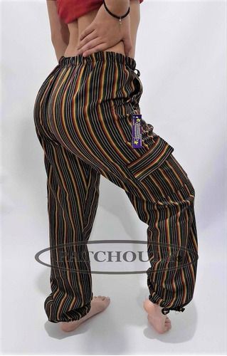 Imagen 2 de 5 de Pantalón Bali Rayado Artesanal Multicolor Unisex Adultos