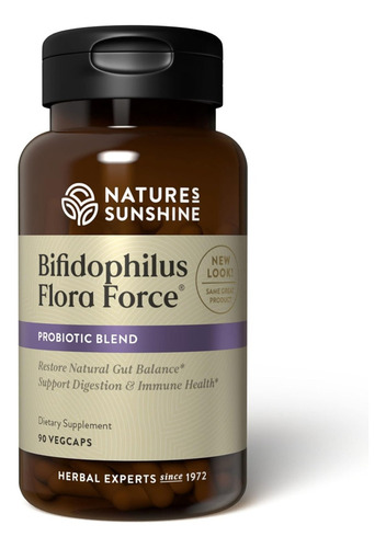 Natures Sunshine Bifidophylus Flora Force 90veg Sabor Sin Sabor