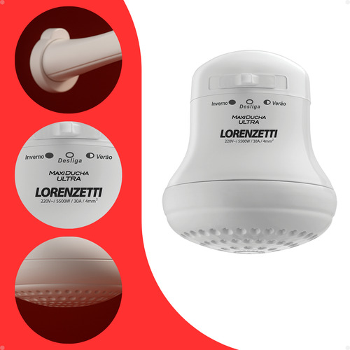 Chuveiro Elétrico Lorenzetti Maxi Ducha Ultra 3t