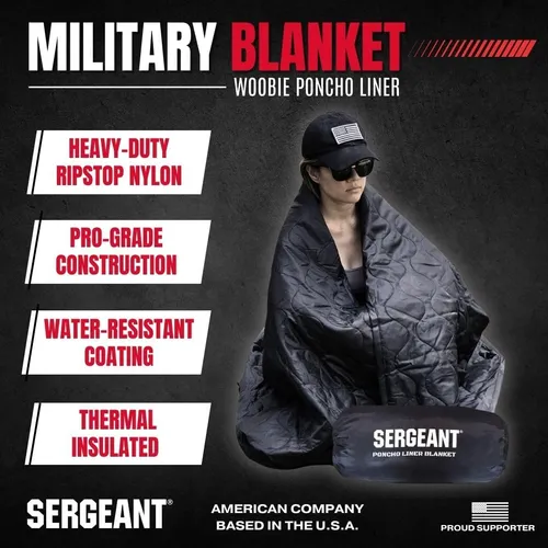 Sargento Poncho Liner Woobie Camping Manta Y Bolsa De Transp